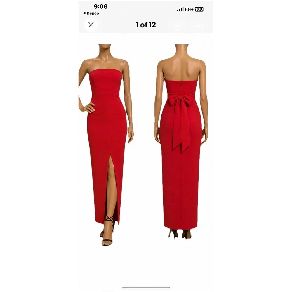 lulus own the night strapless maxi dress Red Women's Medium Red stretchy fabric allows room for hips Lulus Lulus own the night